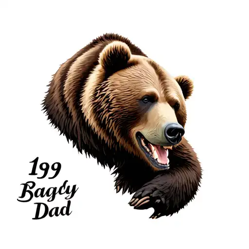 Design me a leg sleeve tattoo for my dad who passed away. Include a Grizzly bear and the year he was born 1957 tattoo design idea