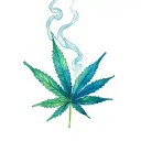 Chucky and Tiffany valentine smoking weed tattoo design idea