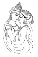 Radha Krishna tattoo design idea