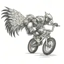 bmx trick rooster texan tattoo design idea