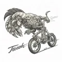 bmx trick rooster texan tattoo design idea