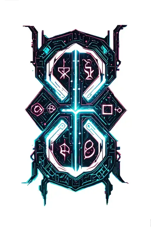 viking writing runes tattoo design idea