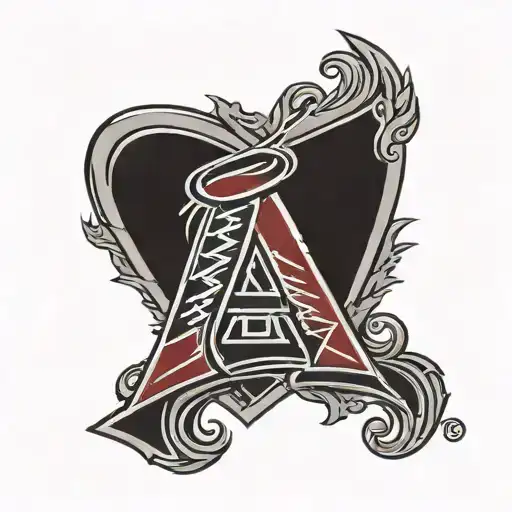 arizona diamondbacks  logo  with arizona flag in side tattoo design idea