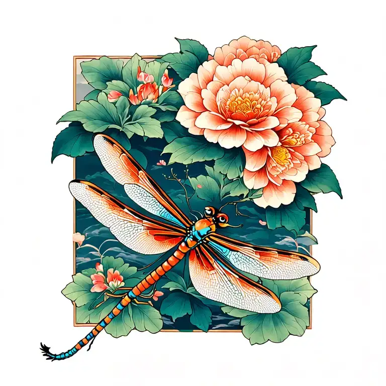 Japanese Dragonfly tattoo design idea