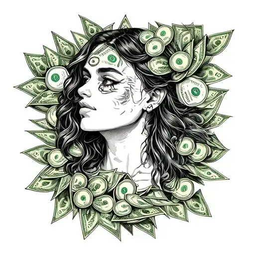 but money can't buy happiness tattoo design idea