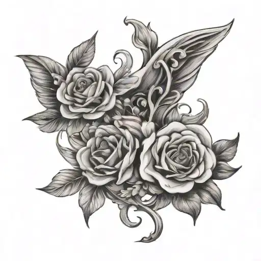 black and white tattoo idea for people born in january tattoo design idea