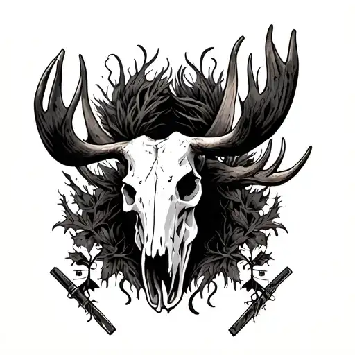 Moose Skull tattoo design idea