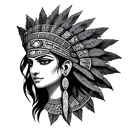 aztec goddess tattoo design idea