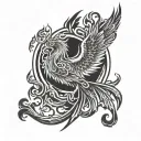 Celtic Phoenix rising from ashes tattoo design idea