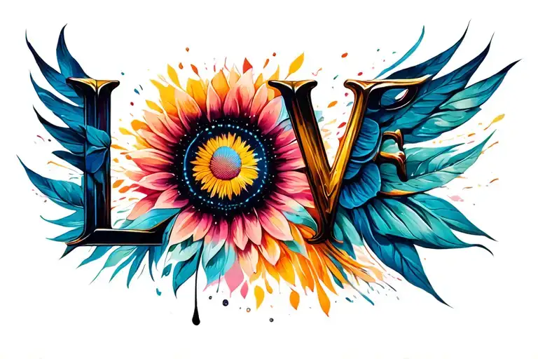 Love freedom creativity tattoo design idea