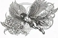 Icarus falling tattoo design idea