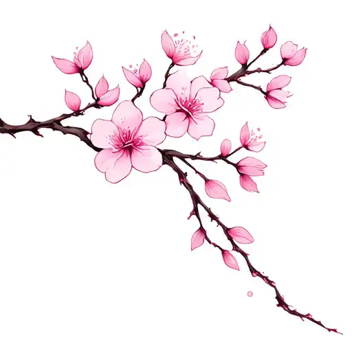 thyroid cancer Japanese cherry blossom tattoo design idea