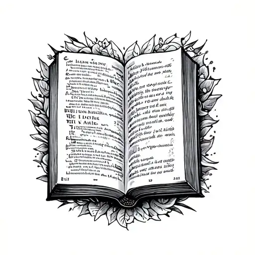 Open Bible tattoo design idea