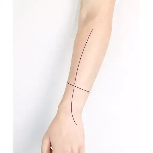 Minimalist forearm cuff tattoo design idea