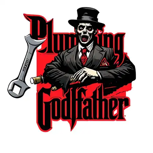 "Plumbing Godfather " mobster with wrench  tattoo design idea