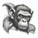 angry chimp tattoo design idea