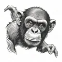 angry chimp tattoo design idea