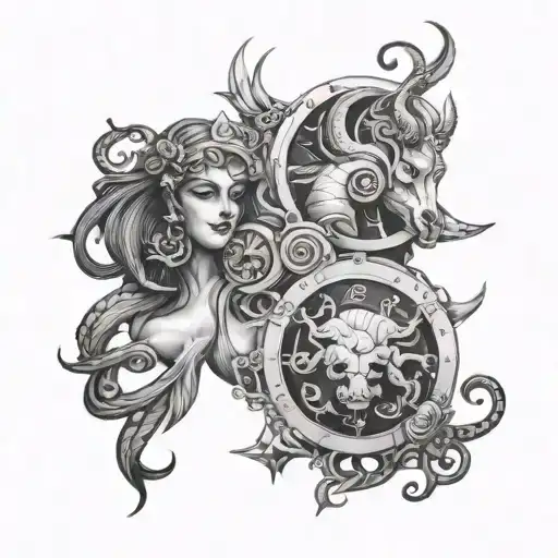 Gemini Libra Scorpio Taurus Aquarius tattoo design idea