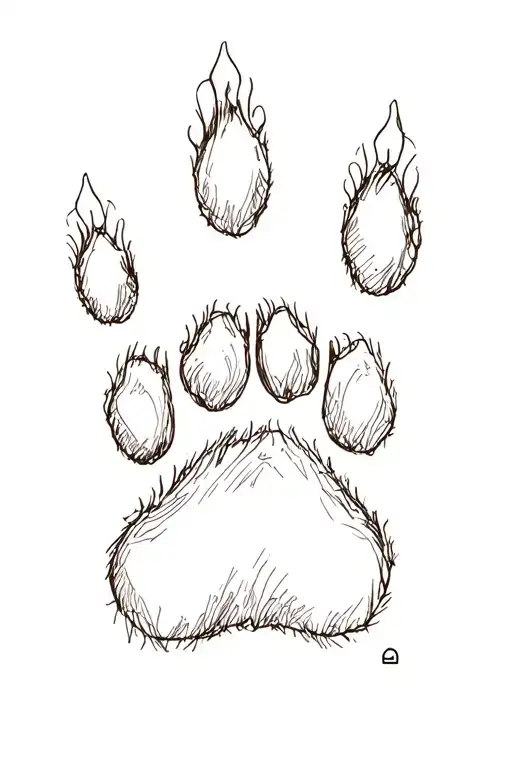 pet paw print tattoo design idea