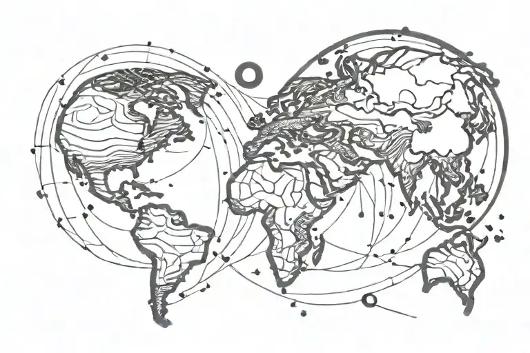 planet earth tattoo design idea