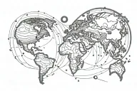 planet earth tattoo design idea