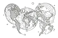 planet earth tattoo design idea