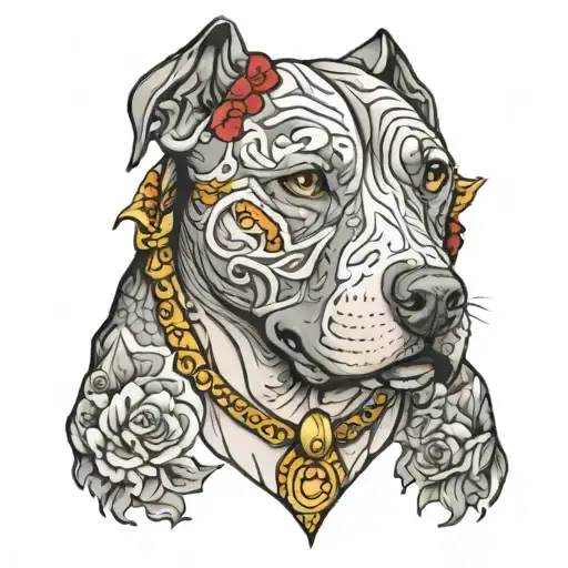 Pit bull tattoo design idea