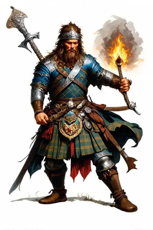 scottish warrior after a battle tattoo design idea