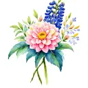 chrysanthemum and hyacinth flower tattoo tattoo design idea