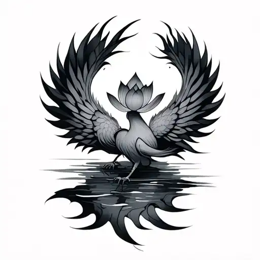 Lotus Phoenix tattoo design idea