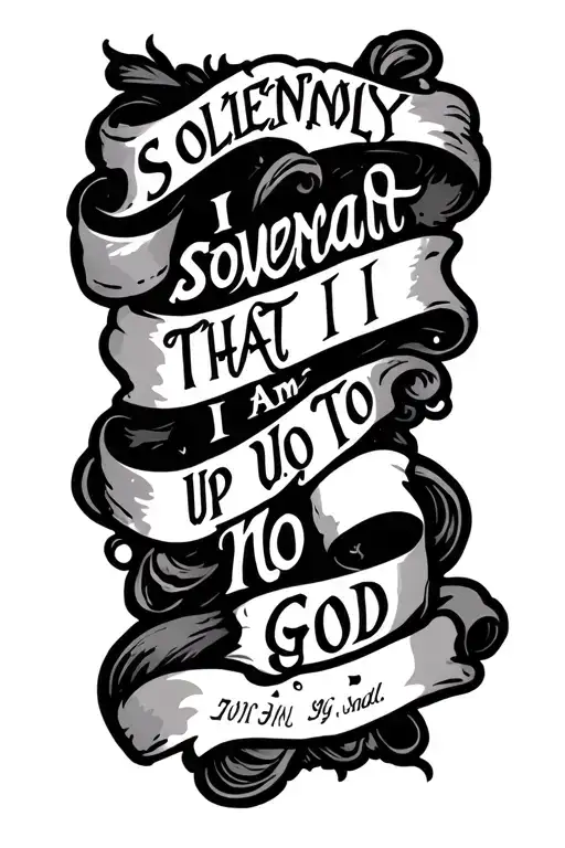 Written scroll "I Solemnly Swear That I Am Up To No Good" and around Harry Potter elements tattoo design idea