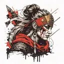 viking warrior women face tattoo design idea