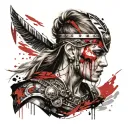 viking warrior women face tattoo design idea