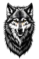 dangerous wolf tattoo design idea
