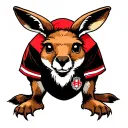 kangaroo wearing a british lions rugby jersey tattoo design idea