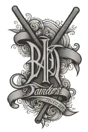 dad written in Yankees pinstripes tattoo design idea