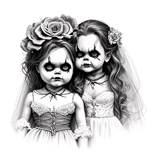 Chucky and his bride tattoo design idea
