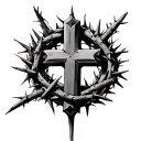 Crown of Thorns with Cross made of Nails tattoo design idea