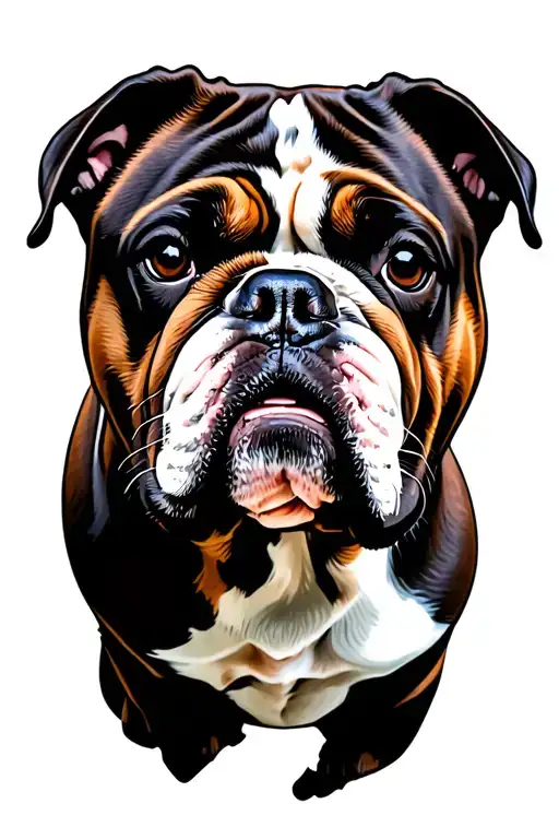 english bulldog face tattoo design idea