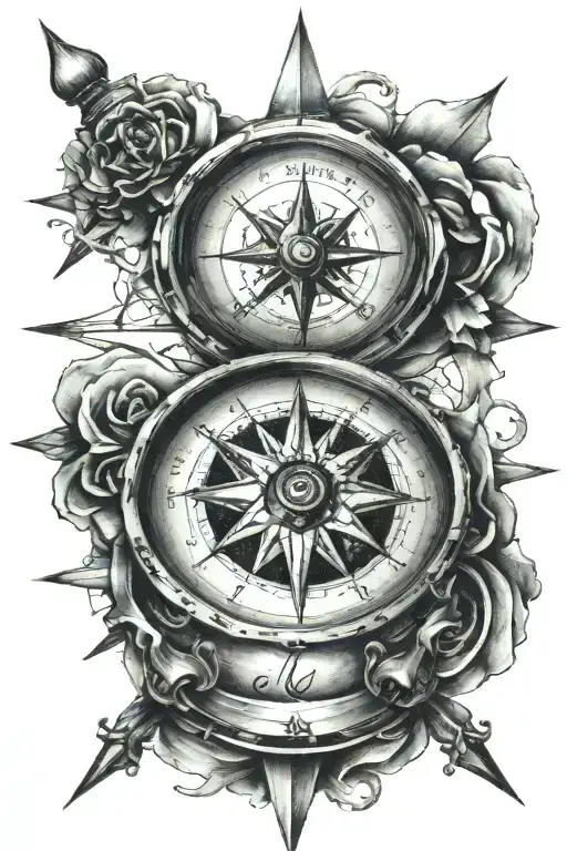 Compass purpose written tattoo design idea