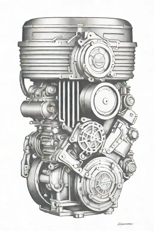 harley davidson engine tattoo design idea