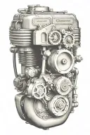 harley davidson engine tattoo design idea