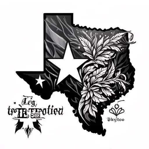 houston Texas leg sleeve tattoo design idea