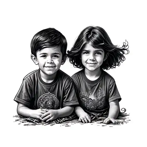 Grandkids tattoo design idea