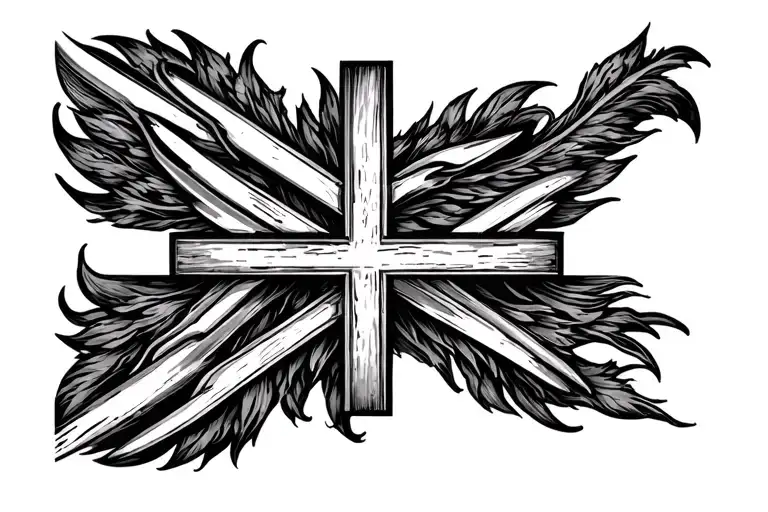England and Greece tattoo design idea