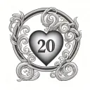 a heart with the numbers 2005 2007 2009 2011 in a circle tattoo design idea