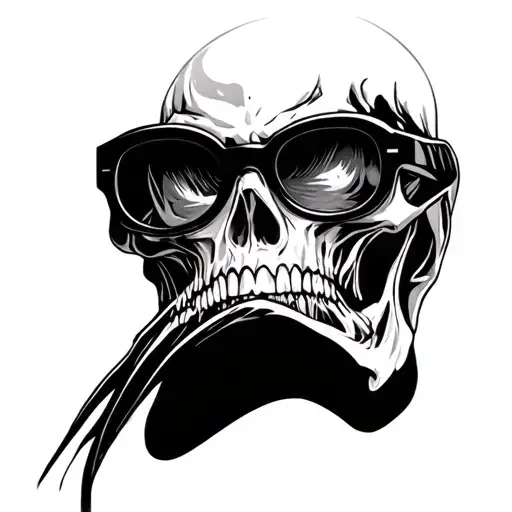 ghost rider waering apple pro glasses tattoo design idea