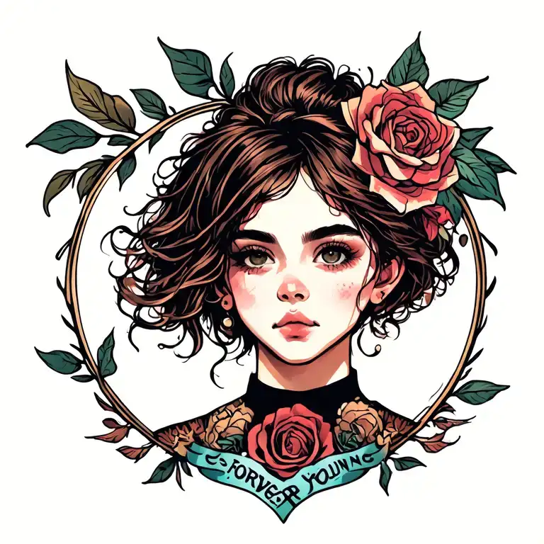 forever young tattoo design idea