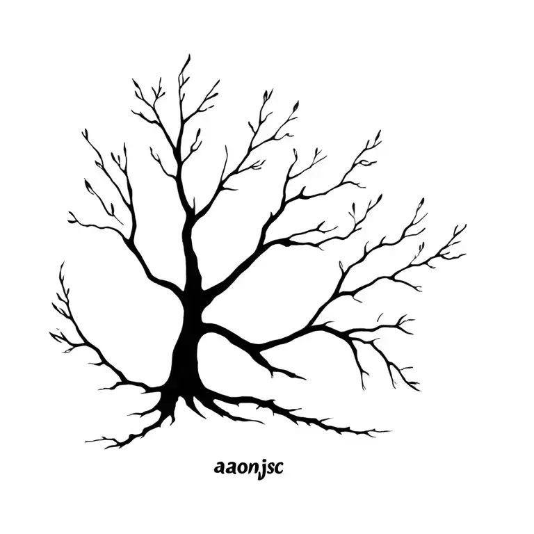Life tree, the branches form the letters aaonjsc tattoo design idea