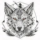 wolf, arrows, chains tattoo design idea